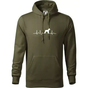 Pánská mikina Ekg knírač tělo - Mikina pánská Cape s kapucí - 4XL ( Military )