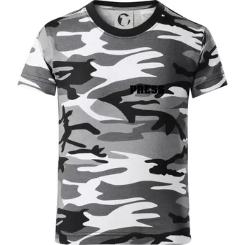 Chlapecké tričko Novinář nápis - Press - Dětské maskáčové triko - 146 cm/10 let ( Šedý maskáč )