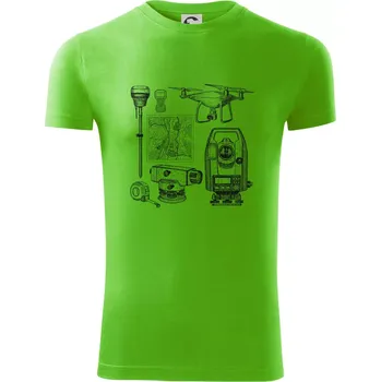 Pánská móda Geodet teodolit dron - Viper FIT - Pánské zůžené tričko - 3XL ( Apple Green )