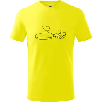 Stolní tenis jedním tahem - Tričko dětské bavlněné - 98 cm / 2 roky ( Citrónová )