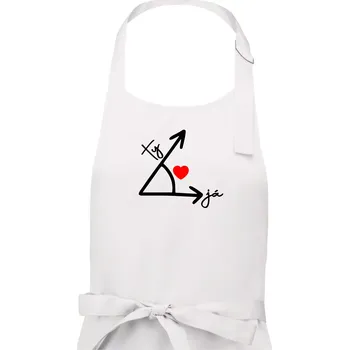 Kuchyňská zástěra Matematika láska - Dámská zástěra na vaření - Univerzální velikost ( Bílá )