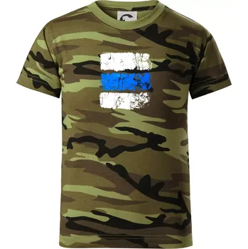 Chlapecké oblečení Turistická značka - modrá - Dětské maskáčové triko - 134 cm/8 let ( Zelený maskáč )