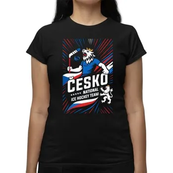 Žertovný předmět Česko - national ice hockey team - dámské tričko s potiskem- Tričkový.cz