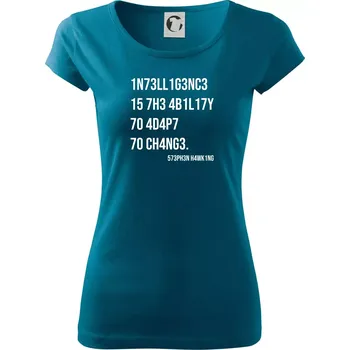 Dámské tričko Test inteligence - Stephen Hawking - Dámské triko Pure - XL ( Petrolejová )