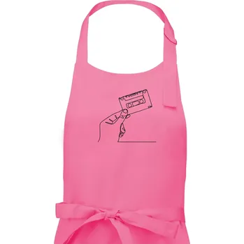 Kuchyňská zástěra MC kazeta jedním tahem - Dámská zástěra na vaření - Univerzální velikost ( Růžová )