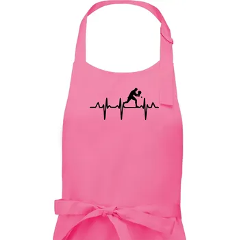 Kuchyňská zástěra EKG stolní tenista stojící - Dámská zástěra na vaření - Univerzální velikost ( Růžová )