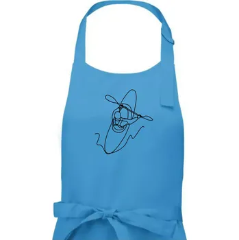 Kuchyňská zástěra Kajak ze shora jedním tahem - Dámská zástěra na vaření - Univerzální velikost ( Světlý tyrkys )