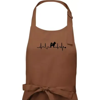 Kuchyňská zástěra Shiba-Inu EKG - Pánská zástěra na vaření - Univerzální velikost ( Kakaová )