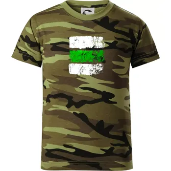 Chlapecké tričko Turistická značka - zelená - Dětské maskáčové triko - 146 cm/10 let ( Zelený maskáč )