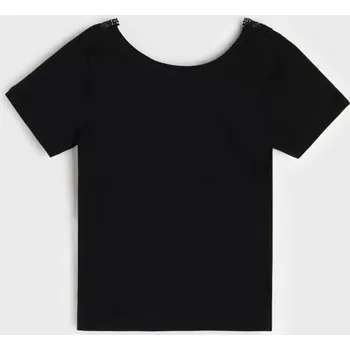 Sinsay - Halenka s krátkým rukávem - černá - 743IN-99X - 743IN-99X-S