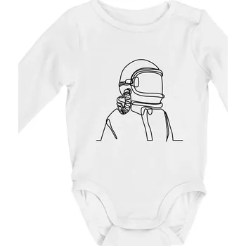 Kojenecký body Astronaut jedním tahem - Body kojenecké s dlouhým rukávem - Dlouhý r. do 3 měs ( Bílá )