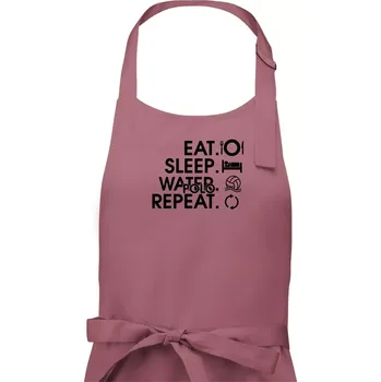 Kuchyňská zástěra Eat sleep water polo repeat - Dámská zástěra na vaření - Univerzální velikost ( Starorůžová )