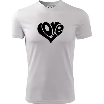 Pánské tričko Love nápis jednoduchý - Pánské triko Fantasy sportovní (dresovina) - 2XL ( Bílá )