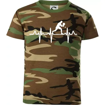 Chlapecké tričko EKG stolní tenista stojící - Dětské maskáčové triko - 104-110cm / 3-4 roky ( Hnědý maskáč )