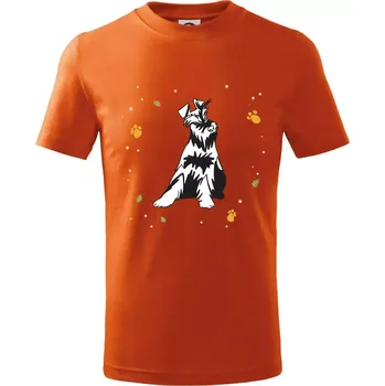 Chlapecké tričko Knírač sedící - Tričko dětské bavlněné - 158 cm/12 let ( Oranžová )