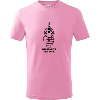 Welcome to NYC - Tričko dětské bavlněné - 98 cm / 2 roky ( Růžová )