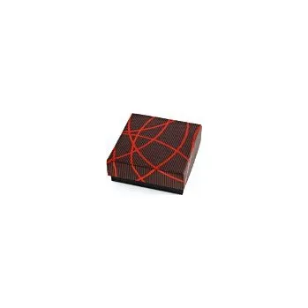 Dárková krabička Krabička na šperky papírová - červené pruhy