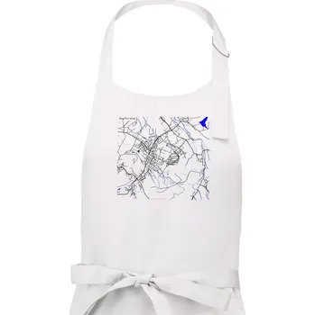 Kuchyňská zástěra Kopřivnice - Mapa s vodními toky - Pánská zástěra na vaření - Univerzální velikost ( Bílá )