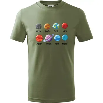 Planety vedle sebe - Tričko dětské bavlněné - 134 cm/8 let ( Khaki )