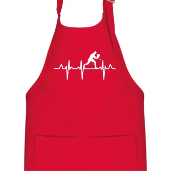 Kuchyňská zástěra EKG stolní tenista stojící - Dětská zástěra na vaření - Univerzální velikost ( Červená )