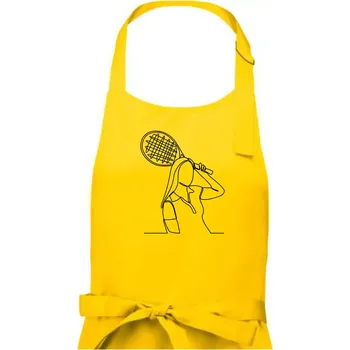 Kuchyňská zástěra Tenistka jednim tahem - Dámská zástěra na vaření - Univerzální velikost ( Žlutá )