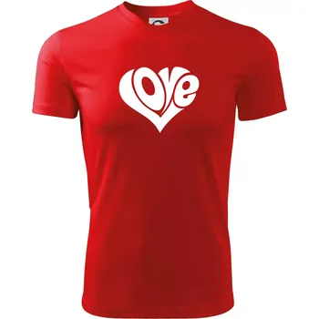 Pánské tričko Love nápis jednoduchý - Pánské triko Fantasy sportovní (dresovina) - M ( Červená )