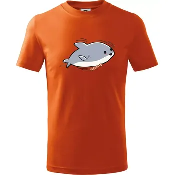 Chlapecké tričko Veselý žralok - Tričko dětské bavlněné - 122 cm/6 let ( Oranžová )