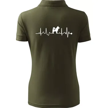 Shiba-Inu EKG - Polokošile dámská Pique Polo - L ( Military )