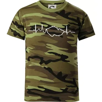 EKG Česká republika - Dětské maskáčové triko - 134 cm/8 let ( Zelený maskáč )