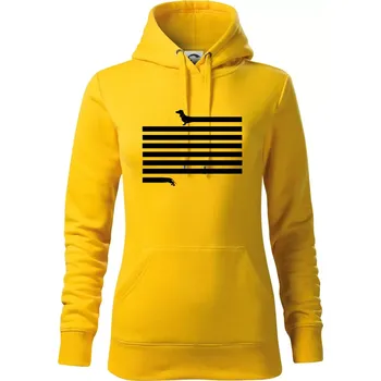 Dámská mikina Jezevčík dlouhý - Mikina dámská Cape s kapucí - XL ( Žlutá )