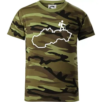 Chlapecké tričko Slovenský turista - Dětské maskáčové triko - 122 cm/6 let ( Zelený maskáč )