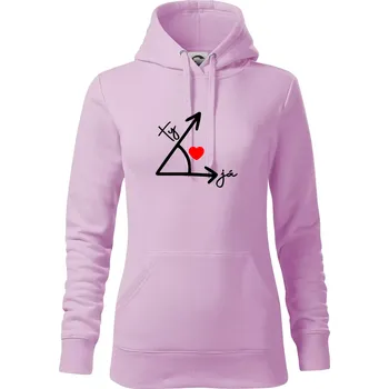 Dámská mikina Matematika láska - Mikina dámská Cape s kapucí - XS ( Orchid )