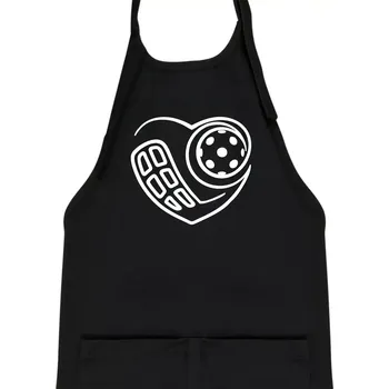 Kuchyňská zástěra Florbal love - Dětská zástěra na vaření - Univerzální velikost ( Černá )