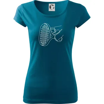 Tenisová raketa jednim tahem - Dámské triko Pure - L ( Petrolejová )