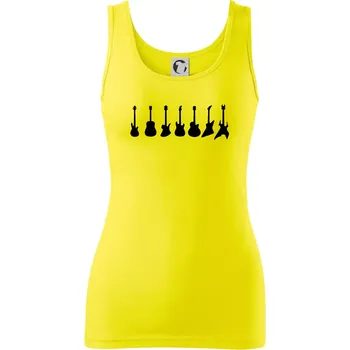 Dámské tričko Kytary v řadě - Dámské tílko - 2XL ( Citrónová )