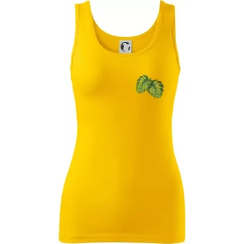 Dámské tričko Monstera listy na prsu - Dámské tílko - XS ( Žlutá )