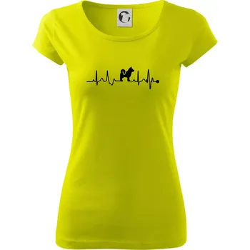 Dámské tričko Shiba-Inu EKG - Dámské triko Pure - M ( Limetková )