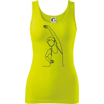 Dámské tričko Protahující se žena jedním tahem - Dámské tílko - XL ( Limetková )