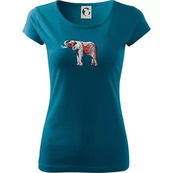 Dámské tričko Slon vintage - Dámské triko Pure - 2XL ( Petrolejová )