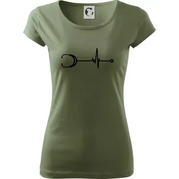 EKG stetoskop - Dámské triko Pure - S ( Khaki )