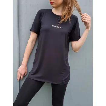 Dámské tričko NEYWER Dámské sportovní volné dlouhé tričko černé TT200 Velikost: XS
