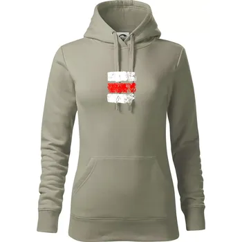 Dámská mikina Turistická značka - červená - Mikina dámská Cape s kapucí - M ( Light khaki )