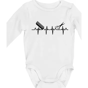 EKG kadeřnictví - Body kojenecké s dlouhým rukávem - Dlouhý r. do 3 měs ( Bílá )
