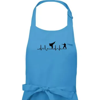 Kuchyňská zástěra Karate EKG - Pánská zástěra na vaření - Univerzální velikost ( Světlý tyrkys )