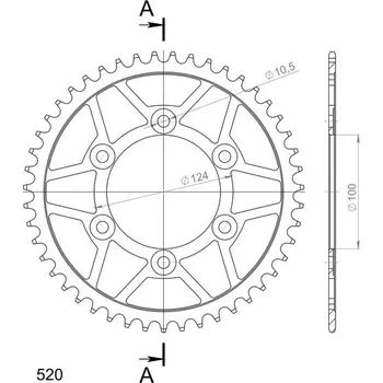 Řetězová sada pro motocykl Řetězová rozeta SUPERSPROX RFE-735:47-BLK černý 47 zubů, 520