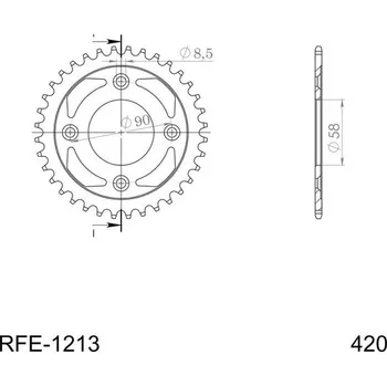 Řetězová sada pro motocykl Řetězová rozeta SUPERSPROX RFE-1213:36-BLK černý 36 zubů, 420