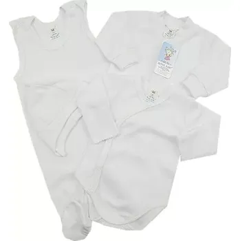 Kojenecká souprava 4-dílná soupravička do porodnice Exlusiv bílá žakárd velikost 50