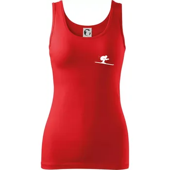 Dámské tričko Sjezdař prso - Dámské tílko - 2XL ( Červená )