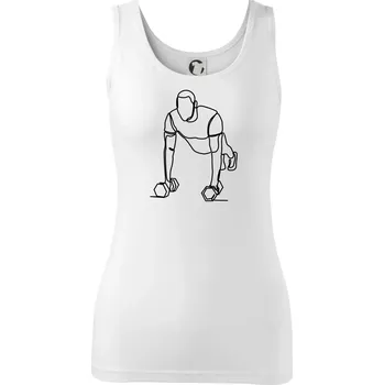 Dámské tričko Trenér fitness jedním tahem - Dámské tílko - XS ( Bílá )