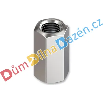 Matice Hašpl Matice 6-ti hranná prodloužená DIN 6334 Průměr: 6 mm